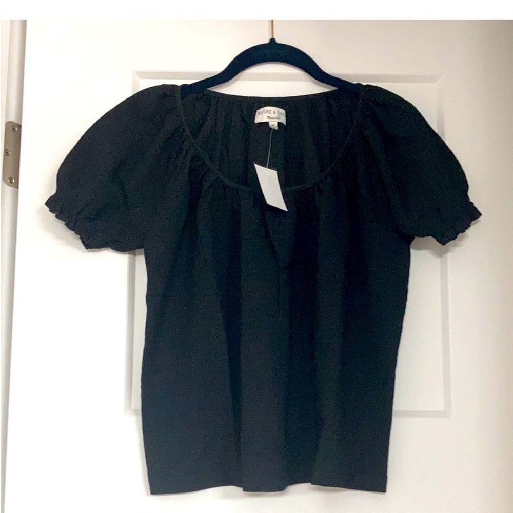 Madewell Black Puff Sleeve Blouse